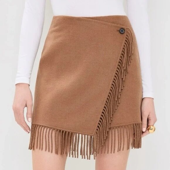 Rails Dresses & Skirts - 🌞 RAILS Vista Skirt in Brown Camel Wool Blend Fringe Skirt Extra Small XS